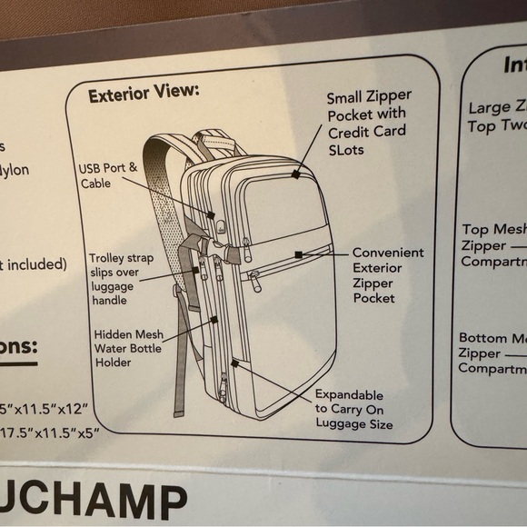 Duchamp London Expandable Travel Backpack - Picture 12 of 15